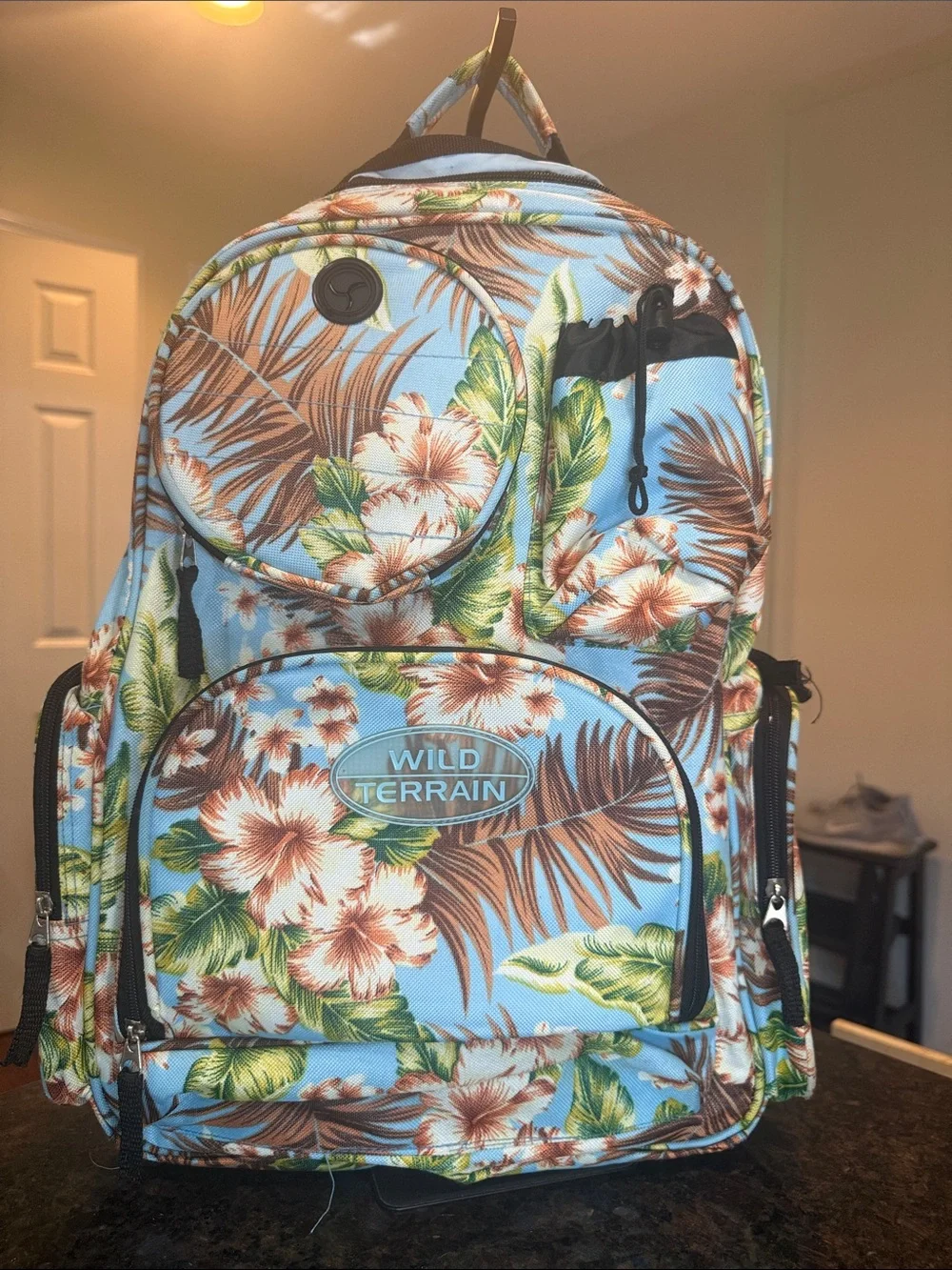 Men's Light Blue Tropical Backpack